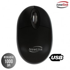Mouse com Fio USB Óptico 1000Dpi Fit Newlink MO303C - Preto